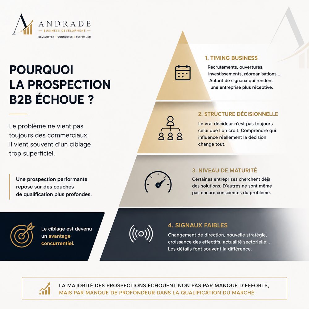 Pourquoi la prospection B2B échoue — Andrade Business Development